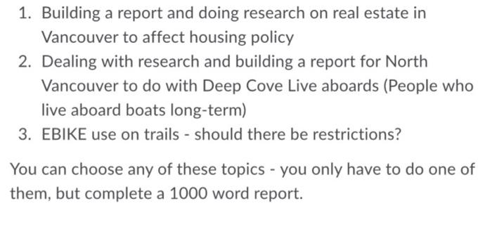1. Building a report and doing research on real