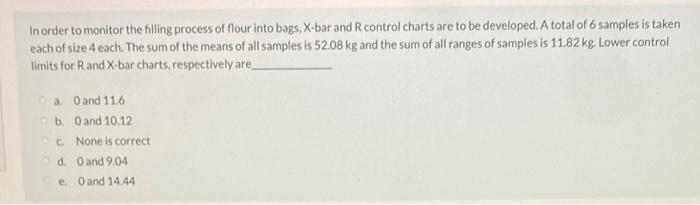 In order to monitor the filling process of flour