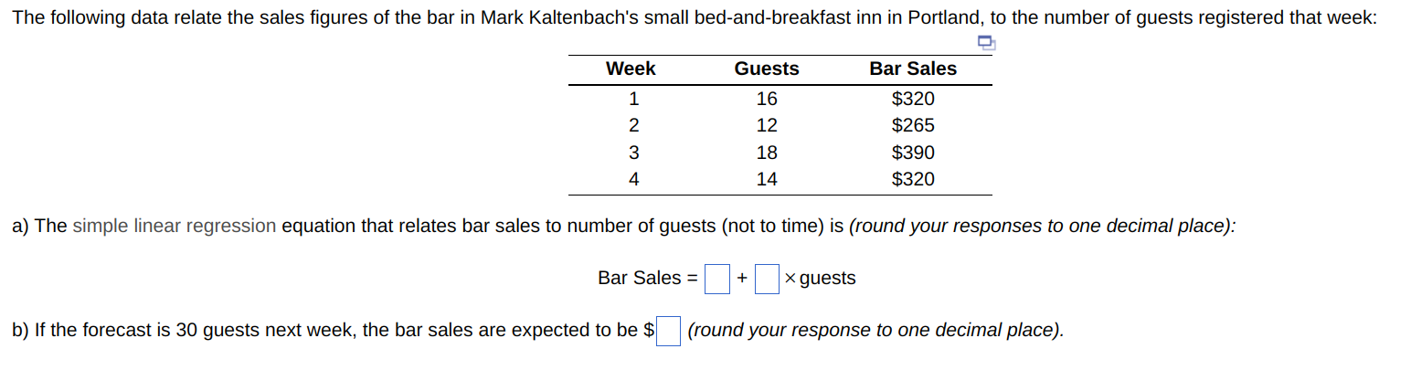 The following data relate the sales figures of