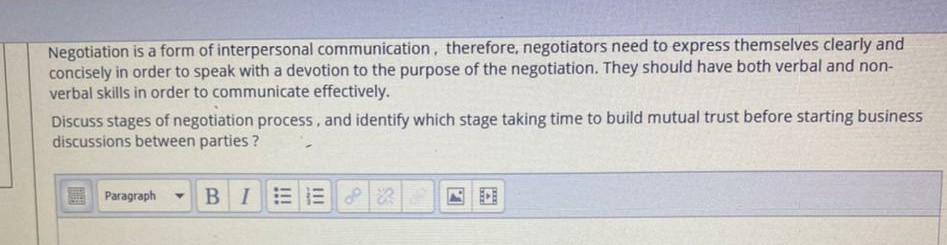 Negotiation is a form of interpersonal