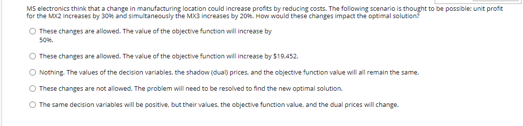 MS electronics think that a change in