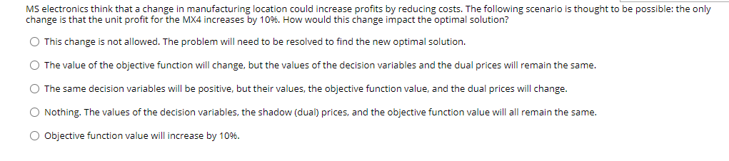 MS electronics think that a change in