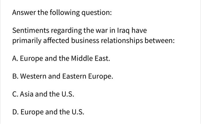 Answer the following question: Sentiments