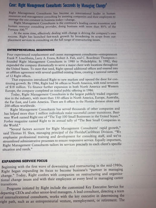 Question: What are the challenges faced by Right