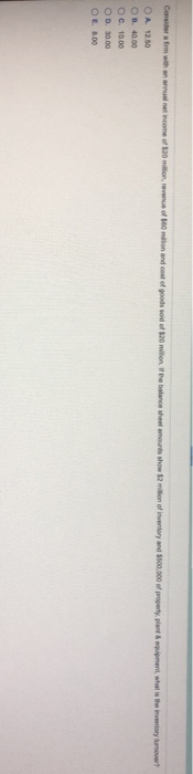 OG 10.00 OD 1900 OL 8.00 Consider a firm with an