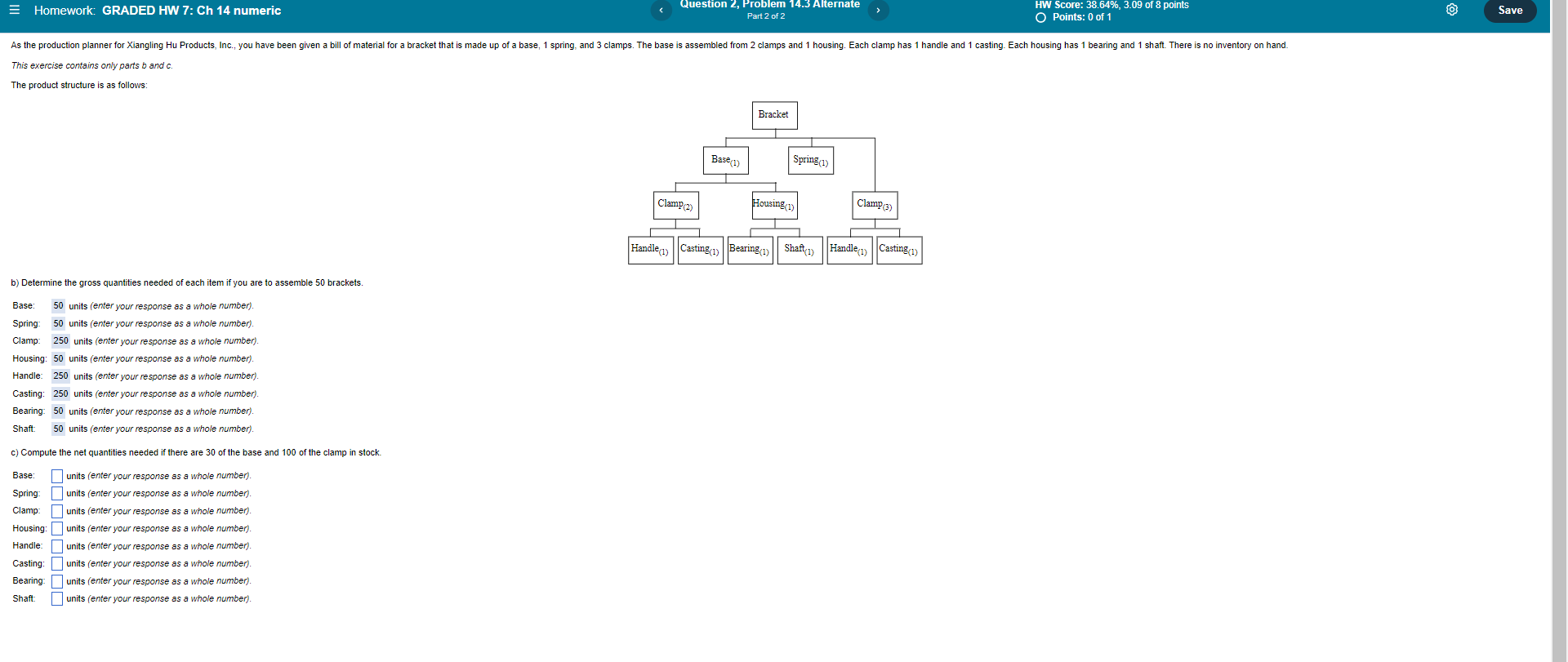 Homework: GRADED HW 7: Ch 14 numeric Question 2,