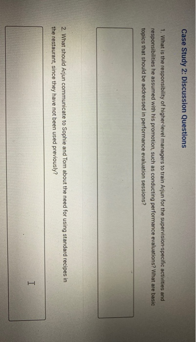 Case Study 2: New Restaurant Supervisor Fails to