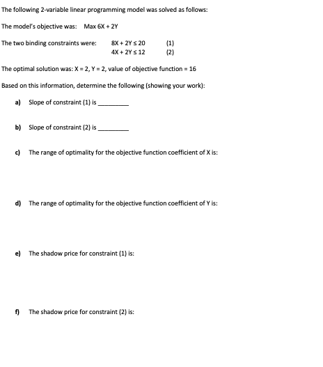 Will up vote if answered correctly! The following