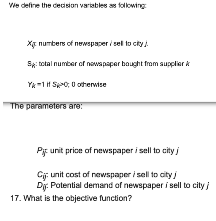 Q17-20 Jack is a newspaper wholesaler and sells