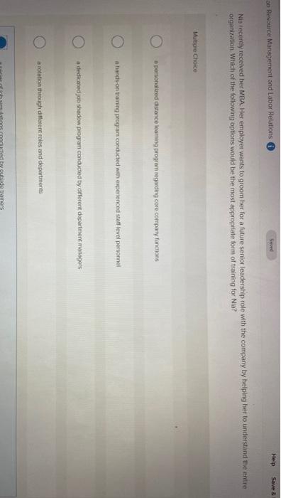 Nia recetly recieved her MBA. Her employer wants