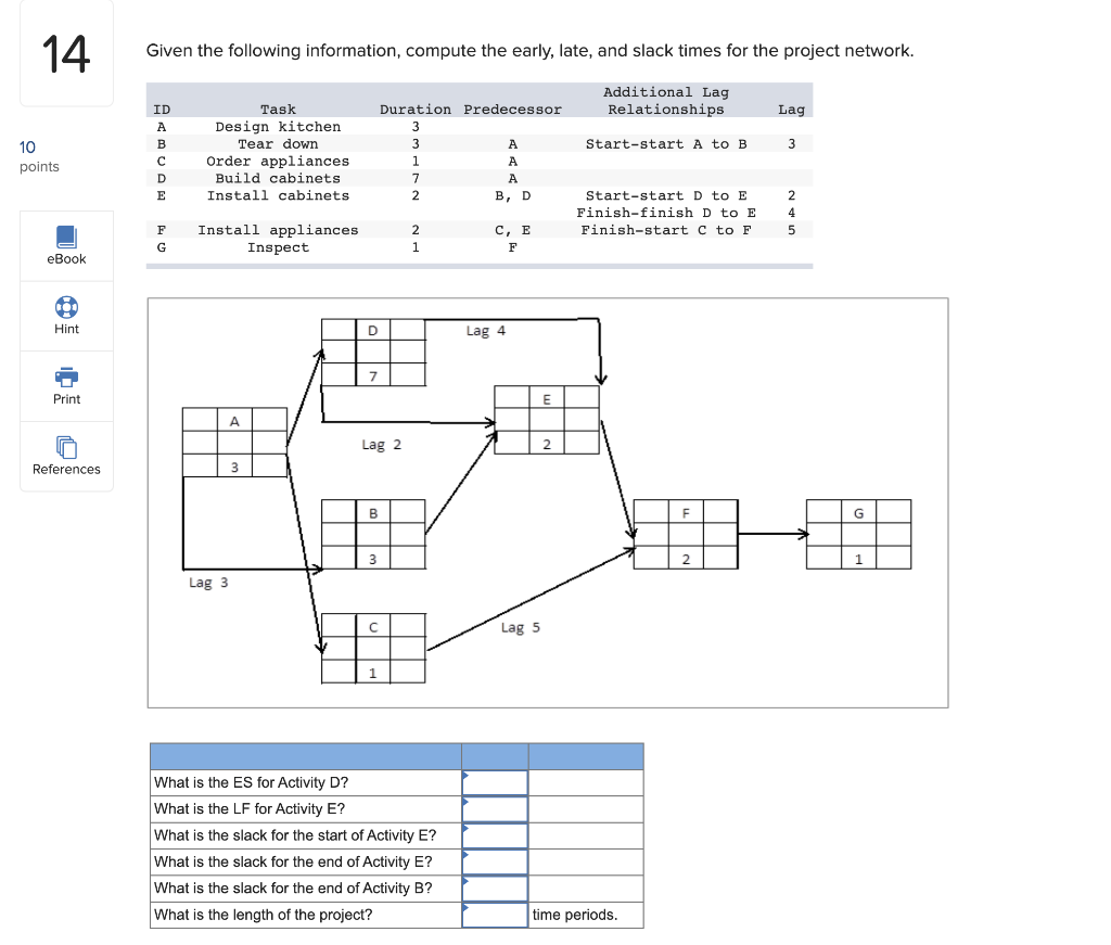 14 Given the following information, compute the