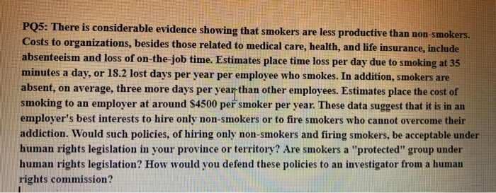 In context to Canada PQ5: There is considerable