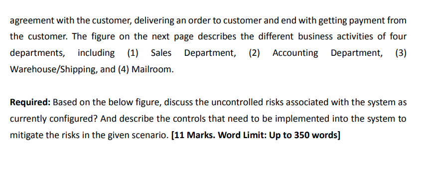 Question 3 (11 marks) The revenue cycle is a