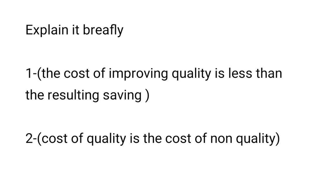 Explain it breafly 1-(the cost of improving