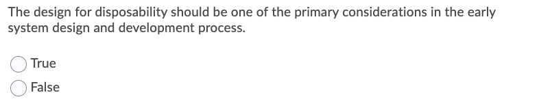 The design for disposability should be one of the