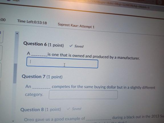 2018 COO Time Left:0:53:18 Sapreet Kaur: Attempt