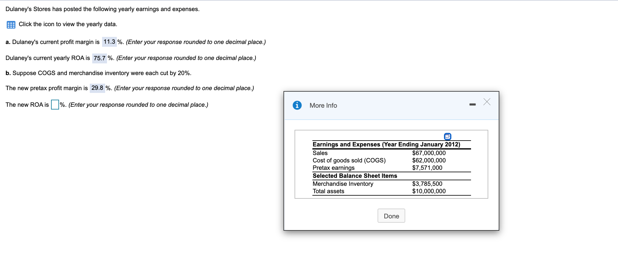 Please helo me solve Dulaney's Stores has posted