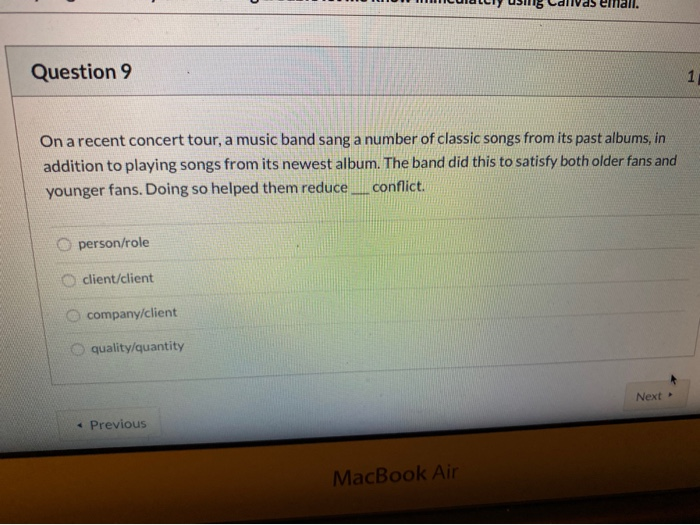 Question 9 1 On a recent concert tour, a music