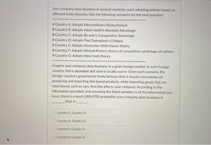 Your company does business in several countries,