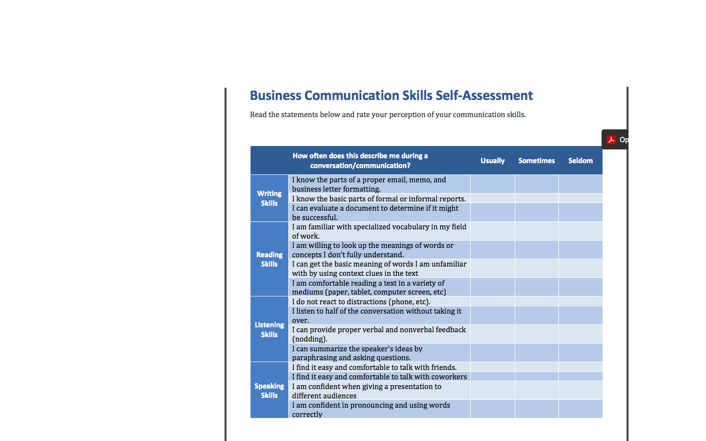How often does this describe me during a