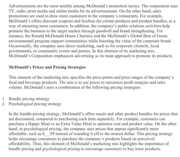 Question is ( MC Donald case - SWOT Analysis)