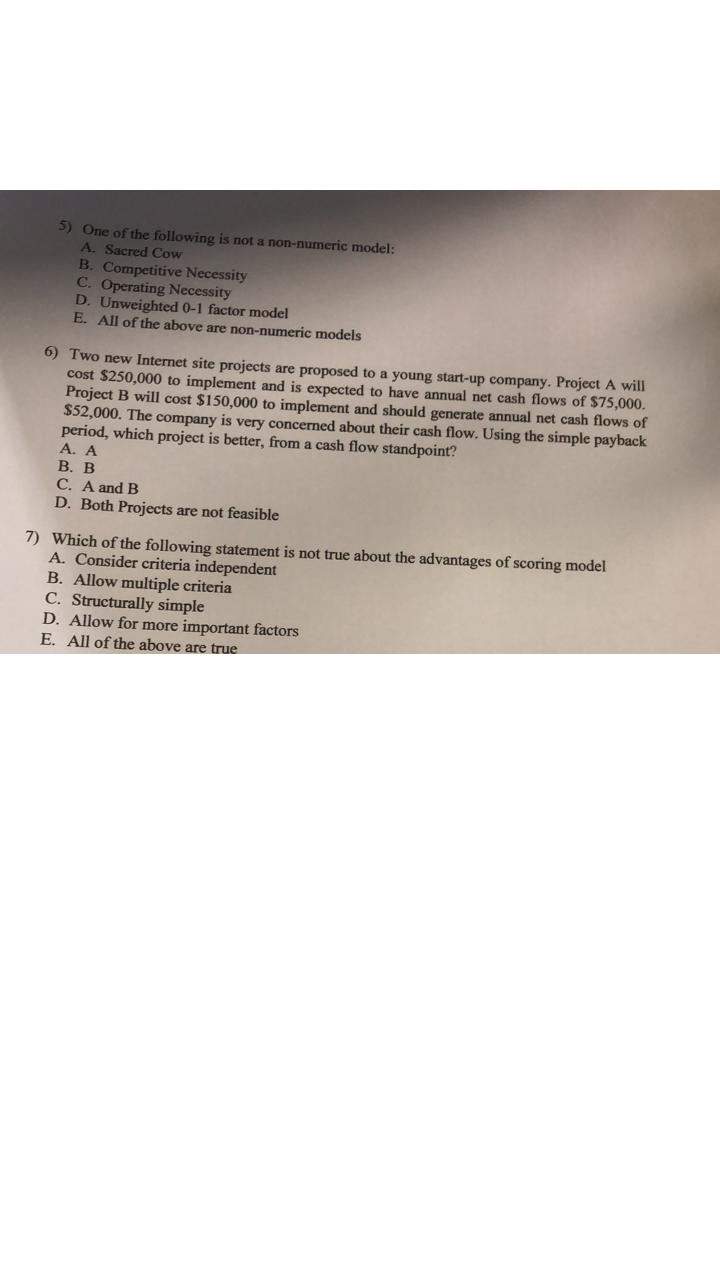 5) One of the following is not a non-numeric