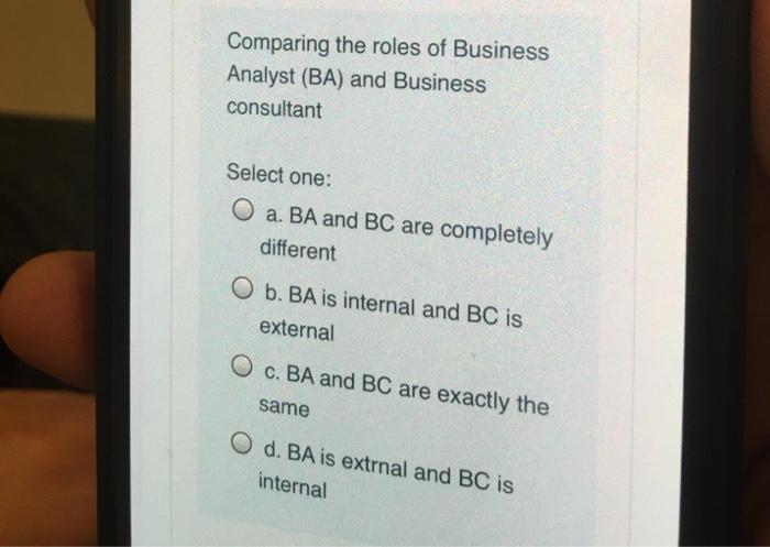 Comparing the roles of Business Analyst (BA) and