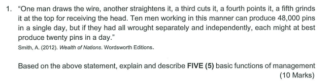 "One man draws the wire, another straightens it,