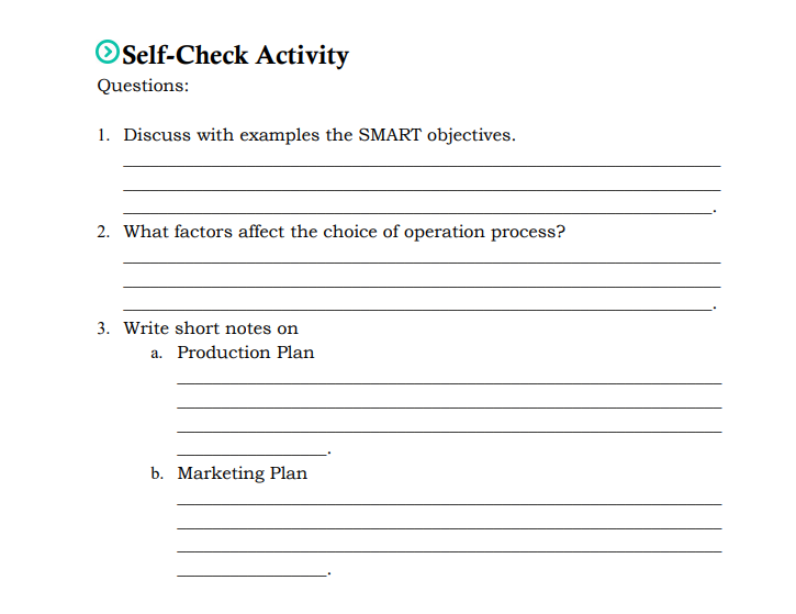 Self-Check Activity Questions: 1. Discuss with