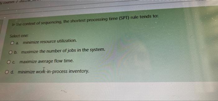 In the context of sequencing the shortest