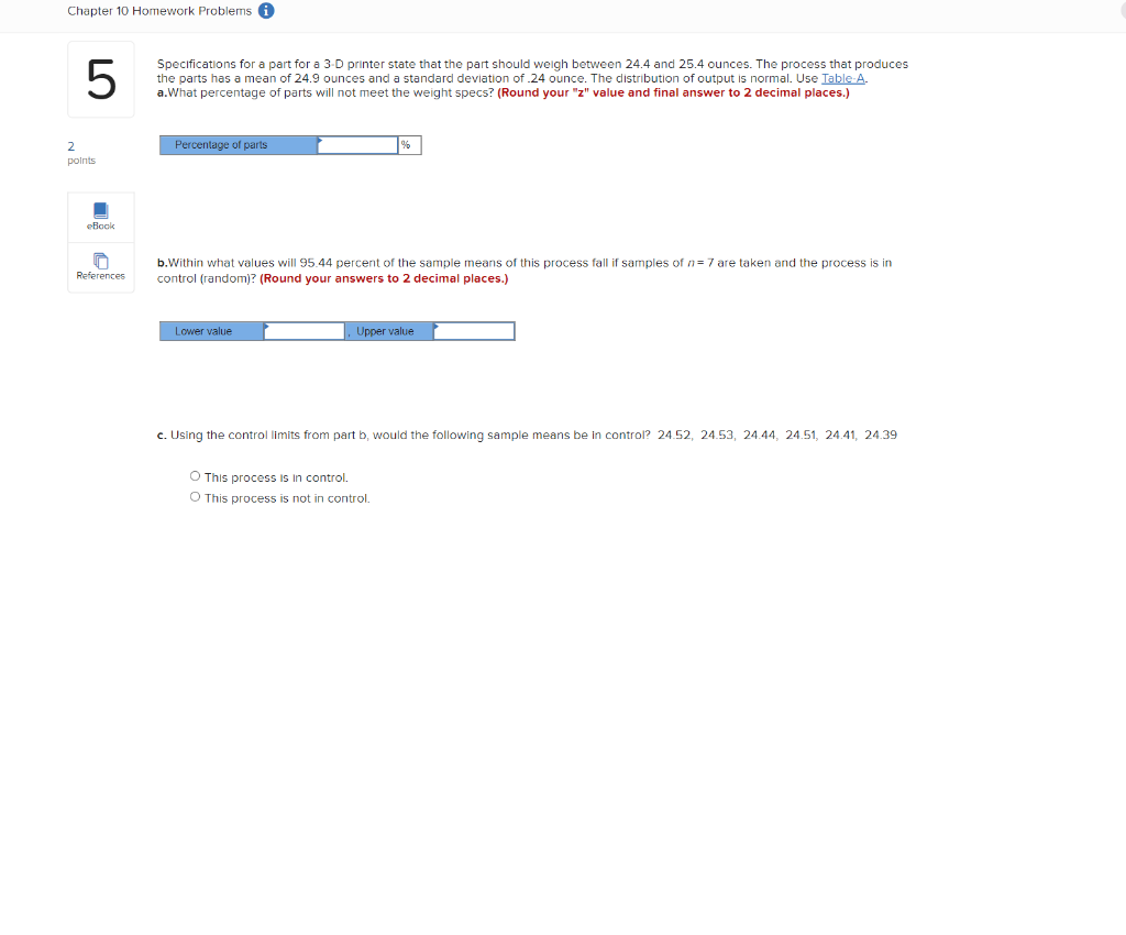 Speclfications for a part for a 3-D printer state