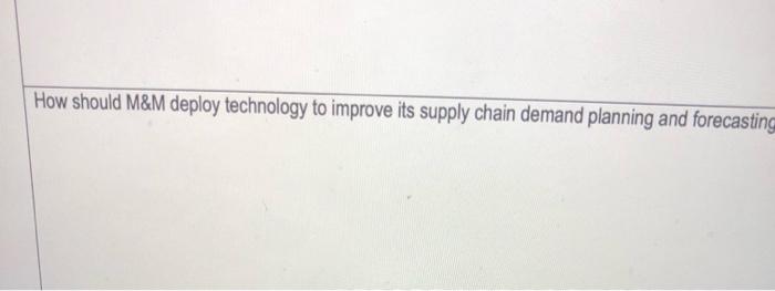 How should M&M deploy technology to improve its