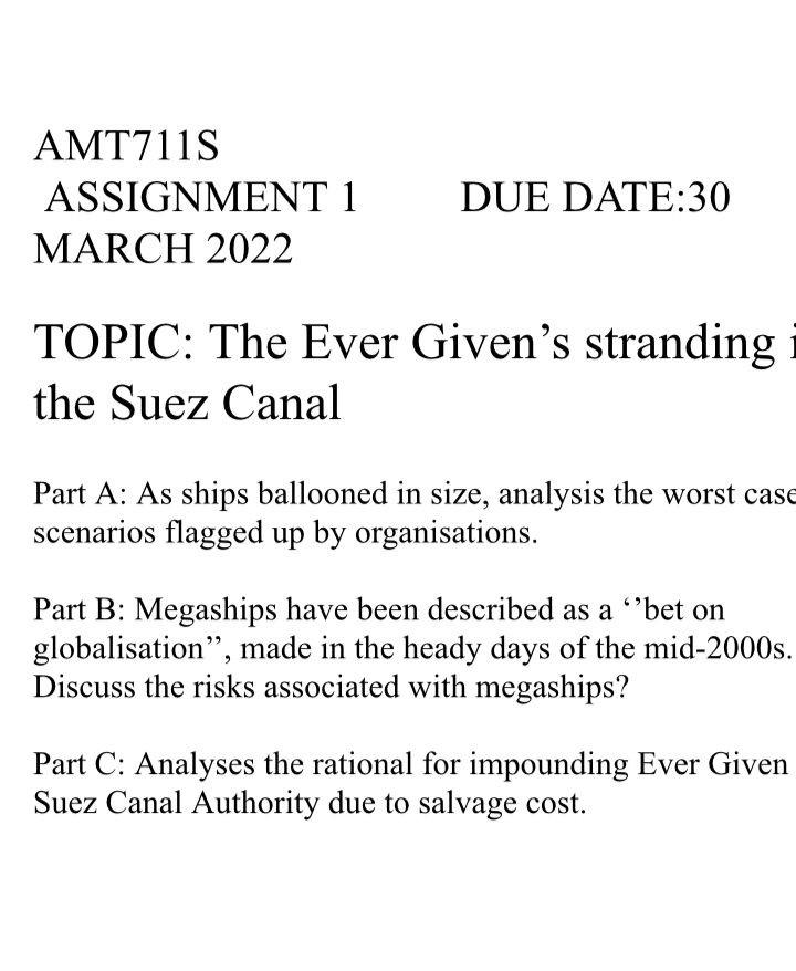 AMT7115 ASSIGNMENT 1 MARCH 2022 DUE DATE:30