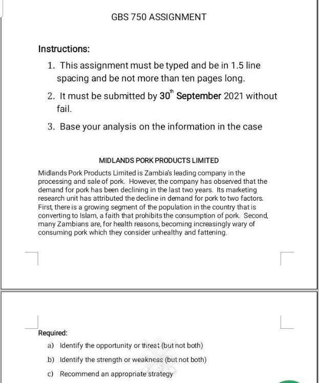 GBS 750 ASSIGNMENT Instructions: 1. This