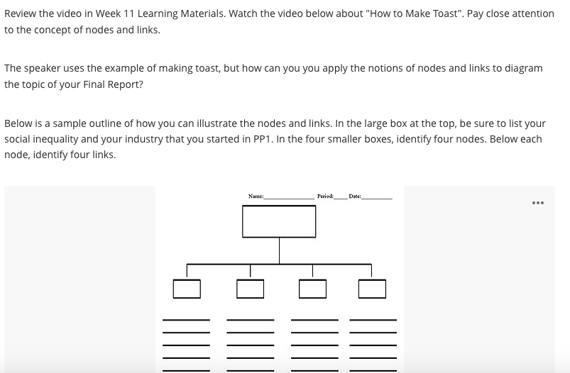 Review the video in Week 11 Learning Materials.