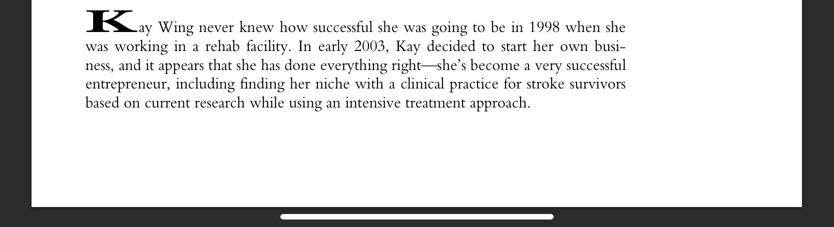 Do a SWAT analysis on SWAN Rehabilitation? Kay ay