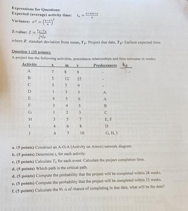 Expressions for Questions: Expected (average)