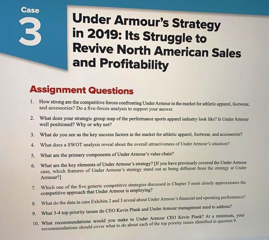 Case 3 Under Armour's Strategy in 2019: Its