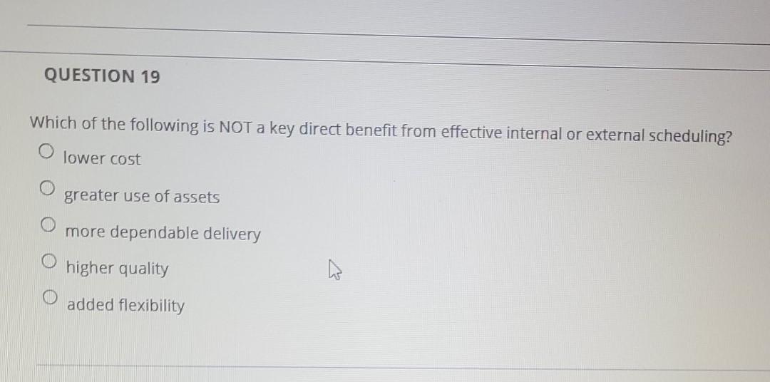 QUESTION 19 Which of the following is NOT a key