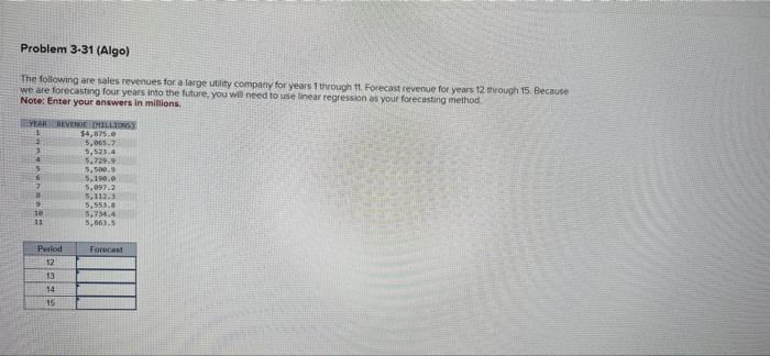 The following are sales revenues for a large