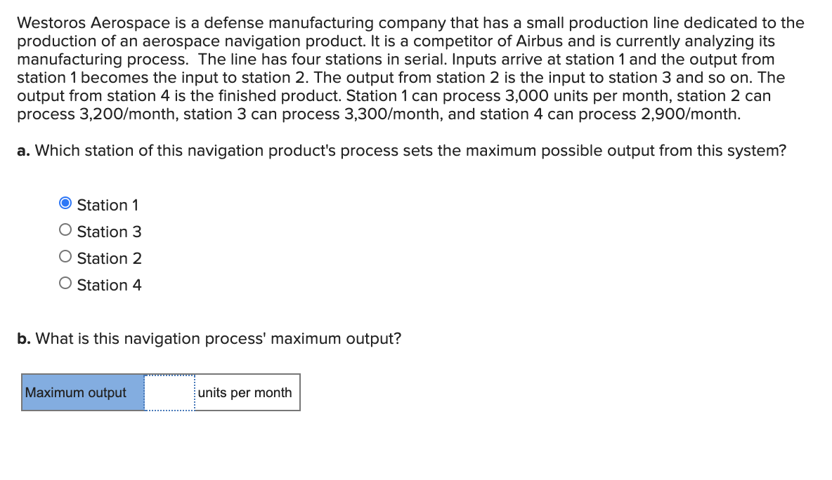 Westoros Aerospace is a defense manufacturing
