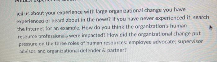 Tell us about your experience with large