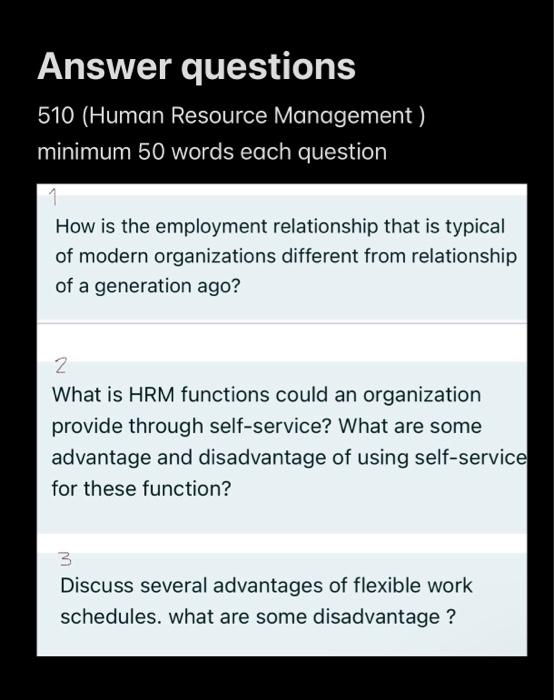 Answer questions 510 (Human Resource Management)