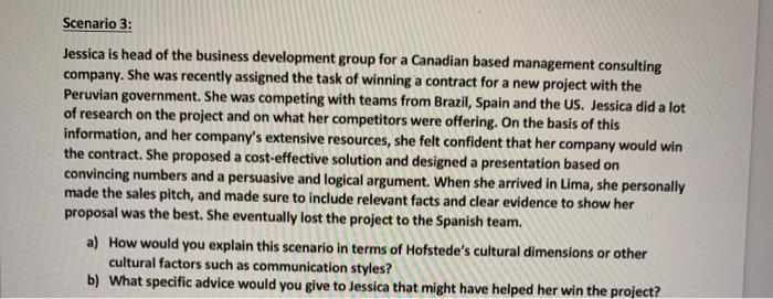 Mini-Scenarios: Read the following three