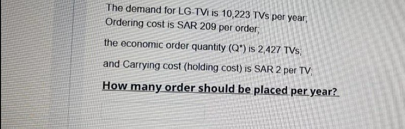 The demand for LG-TVi is 10,223 TVs per year