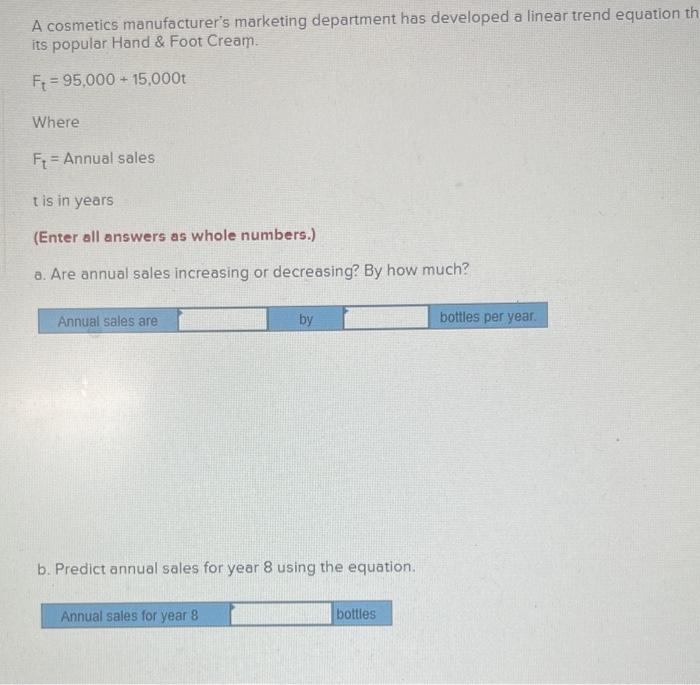 A cosmetics manufacturer's marketing department