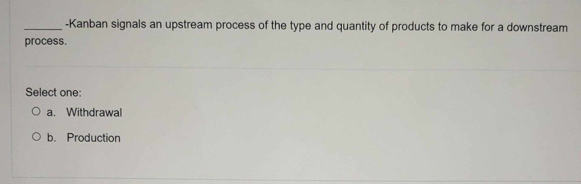 -Kanban signals an upstream process of the type