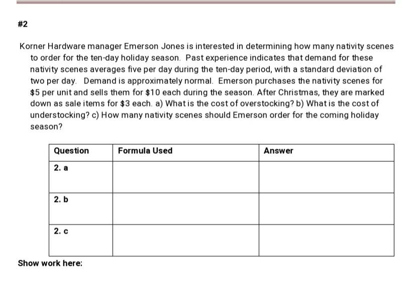For the following questions, fill the formulae