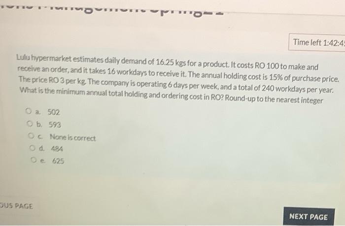 Time left 1:42:43 Lulu hypermarket estimates
