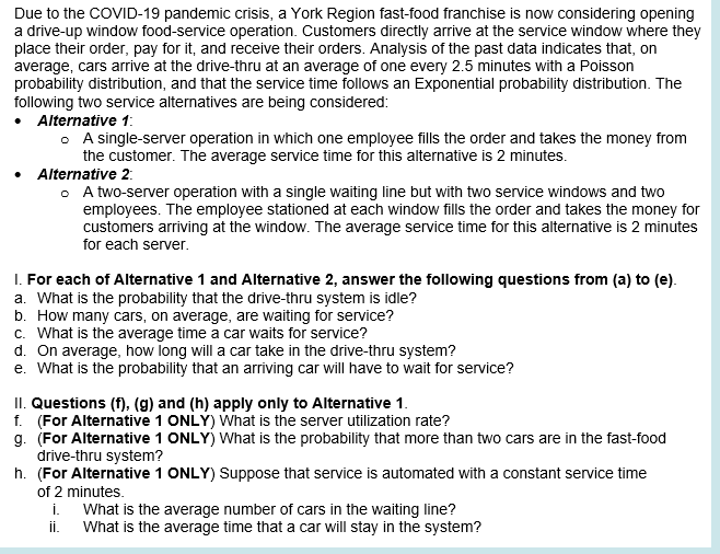 Due to the COVID-19 pandemic crisis, a York